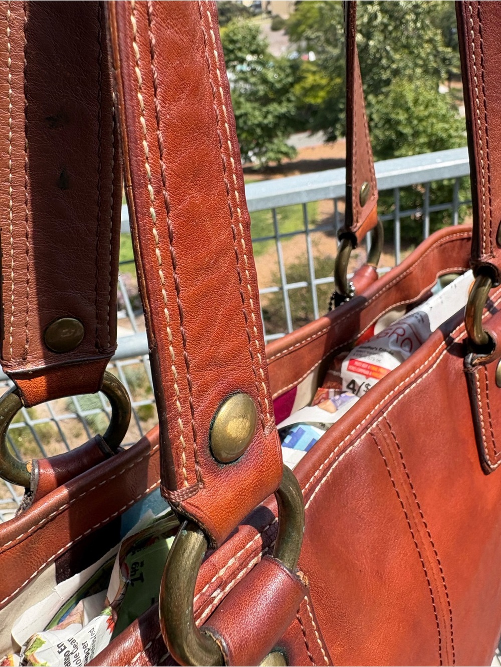 Coach Whiskey 65th Anniversary Tote with Front Pockets - Picture 5 of 16